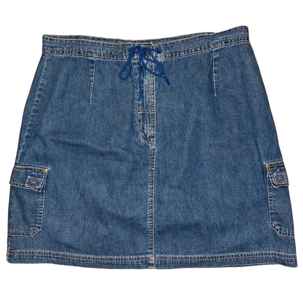 VINTAGE ‘Paul Harris Denim’ blue denim high-rise skirt with pockets - size 16